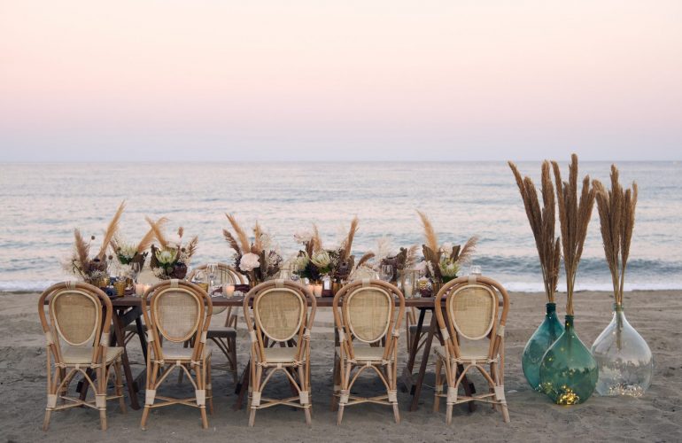 Wedding dinner on the beach